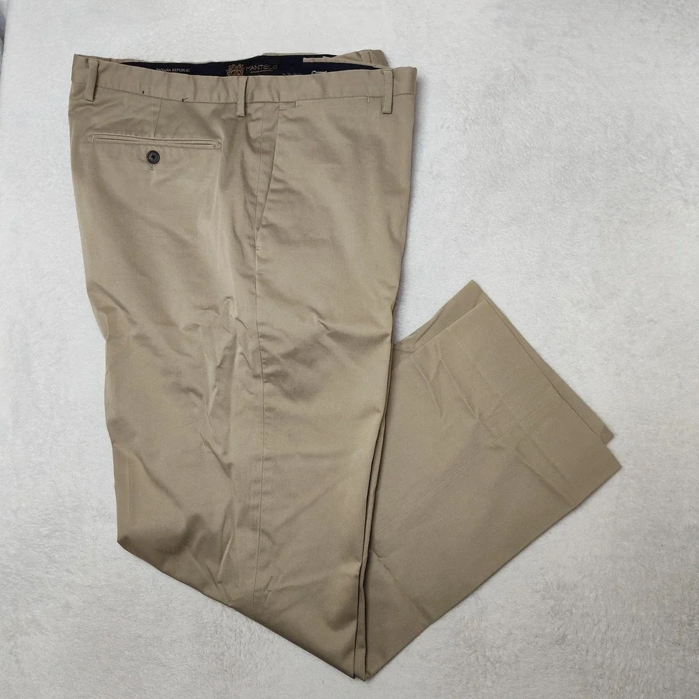Banana Republic Pants Mens 38x32 Beige Chino Slim Manteco Cotton Spandex Canvas‎